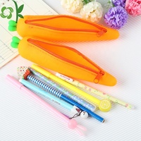 OKSILICONE Offre Spéciale Stylo Sac Cosmétique En Silicone Pochette Avec Fermeture À Glissière Créatif Kawaii Pour Les Enfants Stockage Étudiant Papeterie Étui À Crayons