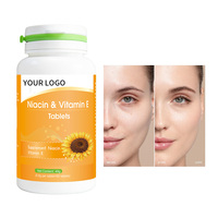 OEM/ODM Özel Etiketli Niacinamide 35mg Tabletler Vitamin E Besin Takviyesi 60 Adet Yetişkin Cilt Sağlığı Desteği Düşük Şekerli