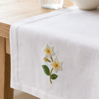 Set de table brodé personnalisé en tissu de qualité supérieure, serviette de table