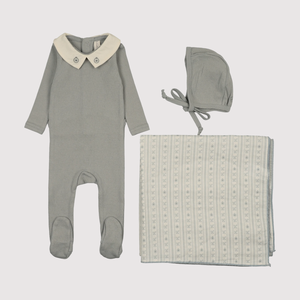 Ensemble de vêtements pour nouveau-né en coton 100% blanc uni avec <span class=keywords><strong>col</strong></span> Peter Pan personnalisé, barboteuse et bonnet assortis, monogramme - Product Image 1