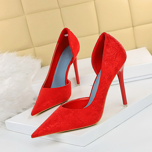 Chaussures à talons hauts pour femmes en tissu technique premium, motif gaufré, style artistique tendance, pour soirée, grandes tailles, été - Product Image 2