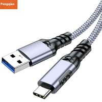 USB3.2 Atoc kabel Data tipe-c, kompatibel untuk ponsel Mobil 60W pengisian 10g Hard Drive PVC jaket 1.8m panjang kepang pelindung