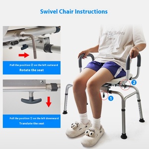 Chaise de <span class=keywords><strong>douche</strong></span> coulissante portable légère et réglable, banc de transfert pour baignoire, siège <span class=keywords><strong>pivotant</strong></span>, capacité de 150 kg, salle de bain, toilettes - Product Image 4