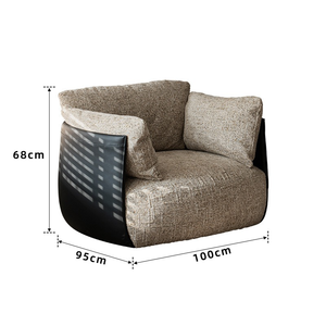 Poltrona Singola Moderna e Semplice con Struttura in Legno, Chaise Longue in Poliestere, Altezza Regolabile, Comfort per Hotel, Camera da Letto, Villa, Soggiorno - Product Image 5