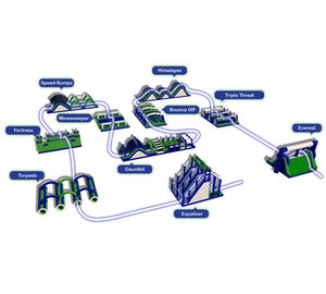Parcours d'obstacles à gonflage humain 10K, dix unités, gonflable interactif pour adultes, arène de sport, équipe géante, défi, terrain de jeu - Product Image 1