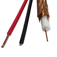 Câble coaxial RG6 en vrac à faible perte, blindage quadruple, 60 % tressé, triple blindage, bobine de 305 m, blanc/noir, PVC PE LSZH