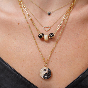 Gemnel 925 Plata circón esmalte estrella Rondelle encanto diapositiva cuenta para collares joyería personalizable - Product Image 6