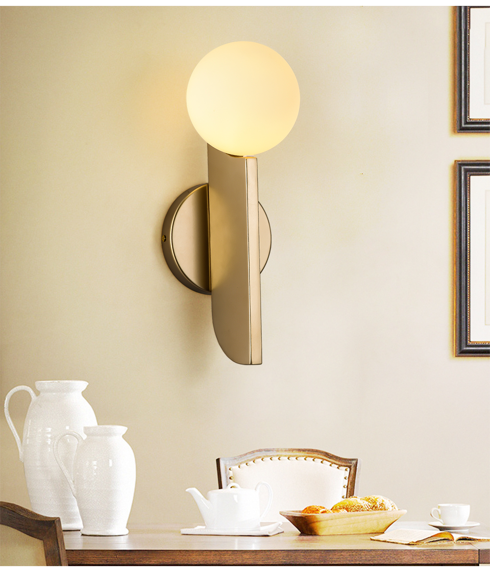 Modern Nordic Wall Lamp Metal Globose Loft Stair Bedroom Bedside Living Room Home Hallway Wall Light