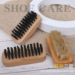 Solid Wood Pig Bristle <b>Shoe</b> Brush Black Hair For Cleaning And Care Of <b>Shoes</b> - Product Image 2