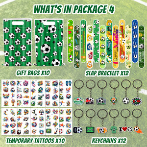 Pack de cadeaux pour fête de football Coupe du Monde 2026 : Sacs cadeaux, bracelets slap, autocollants, porte-clés pour fêtes d'<span class=keywords><strong>anniversaire</strong></span> de garçons sur le thème du football - Product Image 2