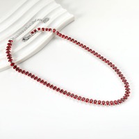Collier Tennis Élégant en Acier Inoxydable avec Chaîne à Maillons Ovales en Zircon, Bijou de Haute Couture Scintillant et Coloré TGXL15319
