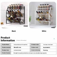 Handy Home Rack de rangement de cuisine à trois niveaux Matériel de fil Bouteille d'assaisonnement Épice Gadget Organisateur Support de type debout