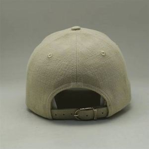 Casquette de baseball structurée en lin à 6 panneaux avec logo personnalisé, respirante en chanvre, fermeture arrière réglable avec sangle métallique, casquettes de baseball de créateur - Product Image 6
