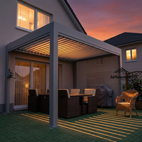 Pergola Bioclimatique Motorisée Écologique en Aluminium Sweet Home avec Toit à Lames Rétractables pour Extérieur, Abri de Jardin Imperméable et Naturel