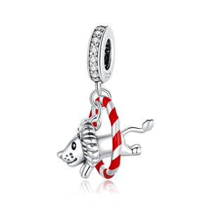 <span class=keywords><strong>Leone</strong></span> Salto Cerchio Dell'argento Sterlina 925 Del Pendente Animale Serie FAI DA TE Accessori Gioielli Fatti A Mano SCC1660 - Product Image 1