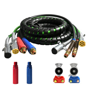 Manguera de aire en espiral <span class=keywords><strong>4</strong></span> en 1 y montaje de cable eléctrico <span class=keywords><strong>ABS</strong></span> Tubo de freno de nailon para remolques de tractor - Product Image 1
