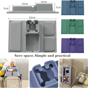 New Arrivals <b>Silicone</b> Couch Coaster Cup Drink Holder Snack Caddy Arm Console Tray <b>Silicone</b> Sofa Armrest Tray for Sofa Couch - Product Image 2