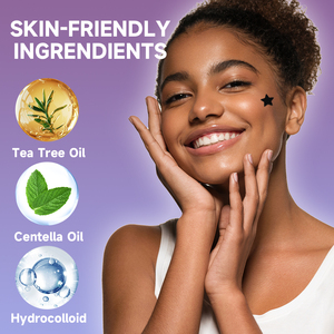 Patchs Hydrocolloïdes Anti-Acné Étoiles Noires et Blanches Certifiés CE – <span class=keywords><strong>Traitement</strong></span> de l'Acné – OEM/Marque Privée Disponibles pour les Marques Mondiales - Product Image 2