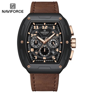 Reloj de Pulsera de Cuarzo NAVIFORCE de Primera Marca para Hombre, Resistente al Agua, Cronógrafo, Popular, con Correa de Cuero Genuino, Ideal para Regalo - Product Image 3