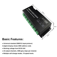 Décodeur numérique 24CH RGB RGBW DMX512 3CH RGB 4CH RGBW 512 Décodeur DMX 512 Contrôleur pour bande LED