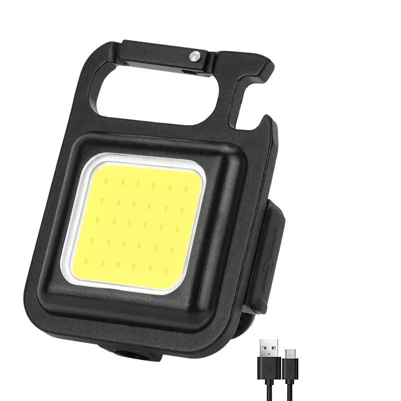 COB Small Flashlights, 800Lumens Bright Rechargeable Keychain Mini Flashlight 3 Light Modes Portable Pocket Light for Camping