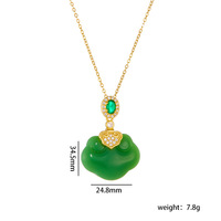 Nouveau collier en jade Bijoux de luxe pour femmes Jade Verrou de sécurité Pendentif trèfle à quatre feuilles Collier en acier titane Non décolorant