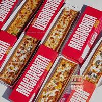 Anpassbare Design-Einzelscheiben-Pizzabox aus Karton mit Schiebefach, rechteckige Pizzaboxen für Takeaway und Lieferung zum Mitnehmen