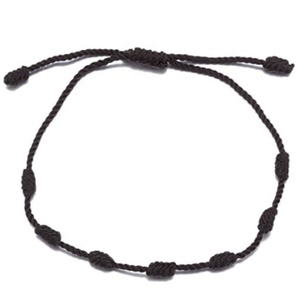 <span class=keywords><strong>Pulsera</strong></span> de la Amistad Hecha a Mano al por Mayor con <span class=keywords><strong>7</strong></span> <span class=keywords><strong>Nudos</strong></span>, Cuerda Roja y Negra, <span class=keywords><strong>Pulsera</strong></span> de Cuerda Tejida Ajustable para Hombres y Mujeres - Product Image 2