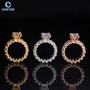 Gra Princess Cut Moissanite Band <b>Iced</b> Out Solid Sterling Silver 925 Hip Hop Jewelry Moissanite Diamond Engagement <b>Ring</b> - Product Image 5
