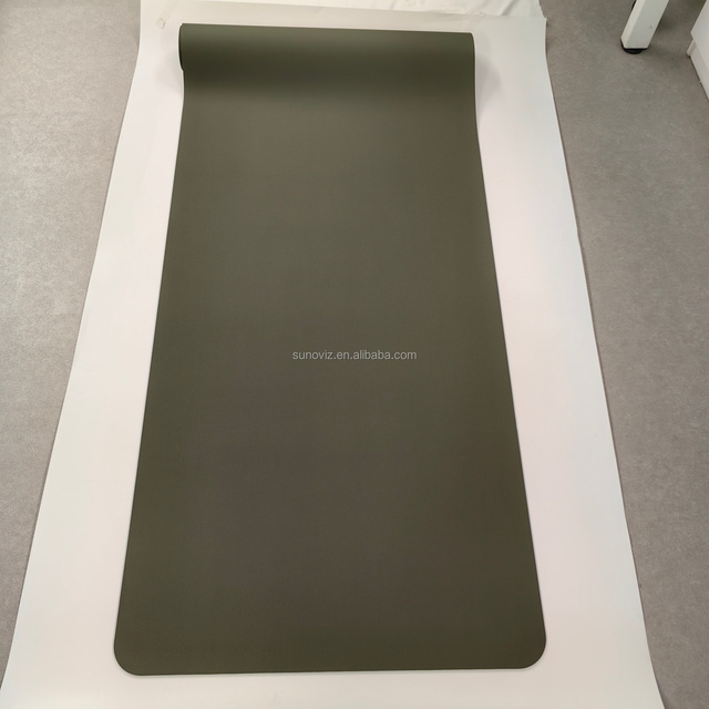 Sunoviz Olive Green Frosted Non-Slip Yoga Mat Premium Color-Fast PU Natural Rubber 183cm Length 4.5mm Thickness Durable