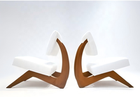 Chaise longue simple moderne de luxe Fauteuil décoratif fait à la main de style italien Hôtel design épuré en bois de loisirs haut de gamme