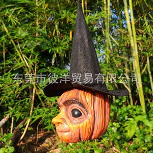 Colgante de Calabaza de Halloween con Sombrero de Bruja, Decoración Artesanal de Látex, Adorno para Escenarios al Aire Libre - Product Image 4