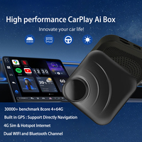 Boîtier IA Intelligent CarPlay Sans Fil 4 Go 64 Go Double Wi-Fi Android 13 YouTube Netflix Play Store GPS Intégré Adaptateur CarPlay Carte SIM 4G