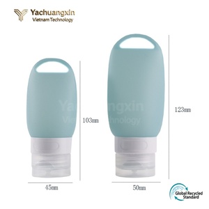 Juego de Botellas de Viaje de Silicona Portátiles de 60 ml, Contenedor Compacto para Desinfectante de Manos con Gancho de Mosquetón para Artículos de Aseo y Uso en Exteriores - Product Image 2