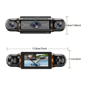 Caméra de tableau de bord de <span class=keywords><strong>voiture</strong></span> 3 pouces 360 degrés avec WiFi, GPS, surveillance de stationnement 24h/24, 4 objectifs HD 1080P, enregistreur vidéo, contrôle par application, câblage direct - Product Image 6