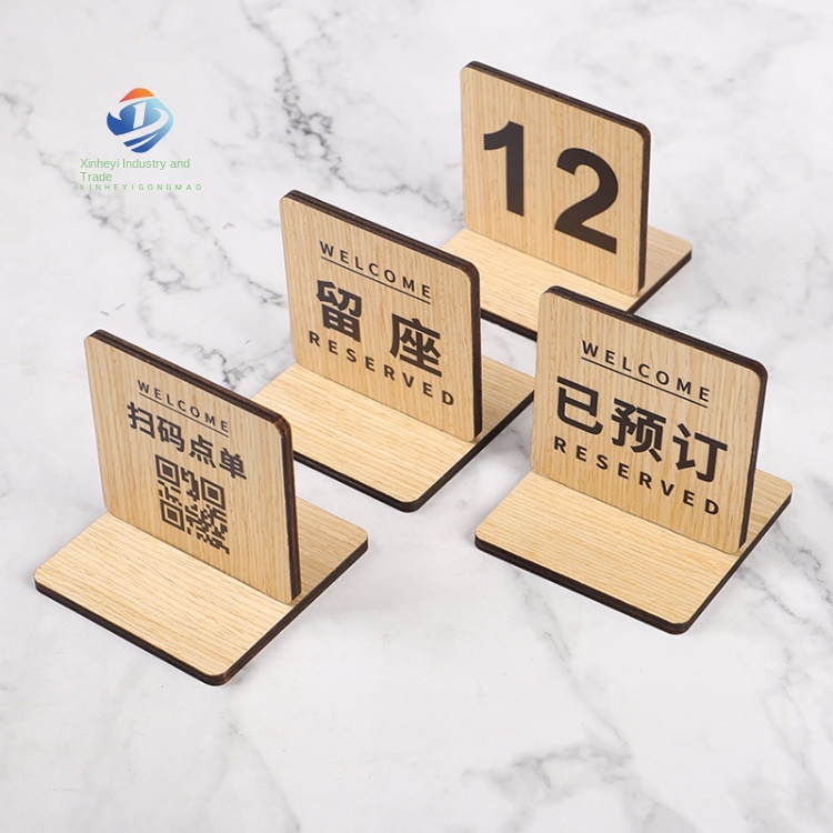 Настраиваемый деревянный QR-Код NFC доска Google обзор NFC Стенд настольный меню Standee Ресторан каботажное судно услуги по изготовлению