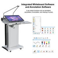 Podium multimédia intelligent avec hauteur réglable et écran tactile pour conférence et salle de classe