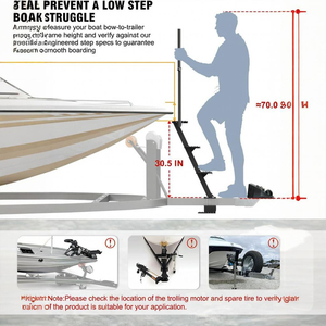 Ambitieuze Heavy-Duty Bootladdertrappen Met Antislip Aanhangwagens Met Tongstep Compatibel Met 4 Treden - Product Image 6