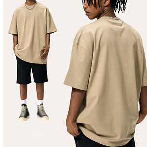 เสื้อยืดทรงบ็อกซี่สีขาวเนื้อหนัก 250 กรัม รุ่นใหม่สำหรับผู้ชาย คอกลม แขนสั้น - Product Image 3