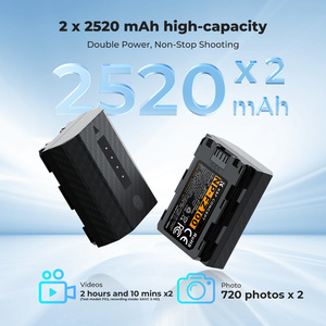 Batterie d'appareil photo K&F Concept 2520mAh pour <span class=keywords><strong>Sony</strong></span> NP-FZ100, lot de 2 batteries, compatibilité totale, charge directe Type-C, indicateur LED - Product Image 5