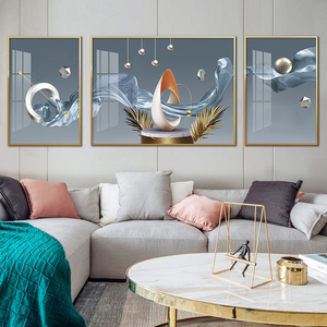 3 piezas de pintura de arte gráfico geométrico minimalista nórdico y arte de pared diseño de lujo impreso en lienzo póster para decoración del hogar - Product Image 3