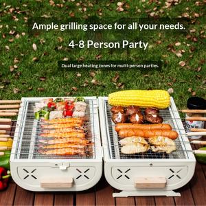 <span class=keywords><strong>Parrilla</strong></span> Portátil Moderna para Barbacoa <span class=keywords><strong>sin</strong></span> <span class=keywords><strong>Humo</strong></span>, Plegable 2 en 1, para Interiores y Exteriores, para Acampar - Product Image 4