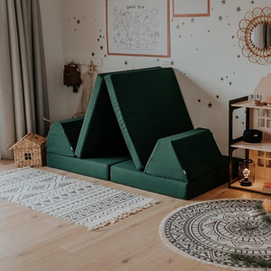 Canapé combiné pour enfants en tissu, mousse haute élasticité, 2 places, à partir de 3 ans, ensemble de jeu de construction - Product Image 2