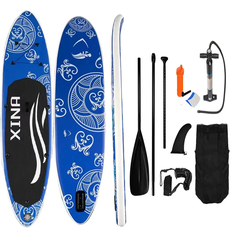 Factory Wholesale High Quality Inflatable Sup Board Stand Up Surf Board Blue Sea Turtles