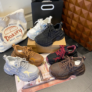 Sneakers scintillantes pour femmes, personnalisées en usine, 2026, semelle épaisse avec plateforme en strass et paillettes - Product Image 1