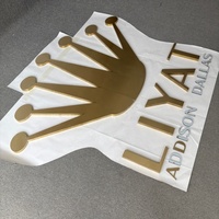 Letrero Metálico 3D Personalizado de Acero Inoxidable Dorado Brillante de Alta Gama, Logotipo de Tienda, Publicidad Exterior para Empresas, Hospitales, Parques