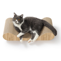 Grande griffoire moderne en carton ondulé écologique avec logo personnalisé pour chat