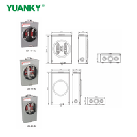 Caja de interruptores con toma de medidor monofásica YUANKY 200A 600VAC Serie 125S, material Cu-Al, NEMA 3R, nivel IP, superficie de aluminio fundido a presión