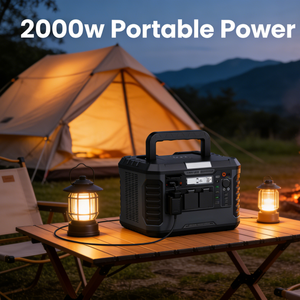 Station d'alimentation portable 2000W, générateur solaire, batterie LiFePO4, 220V, camping, urgence - Product Image 2