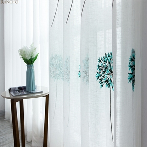 Fabbrica diretta di lusso di alta qualità USA tende foglie <span class=keywords><strong>oro</strong></span> ricamato bianco tende trasparenti per il soggiorno - Product Image 2